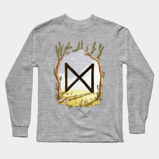 rune dagaz - magical symbol Long Sleeve T-Shirt by Karolina Studena-art